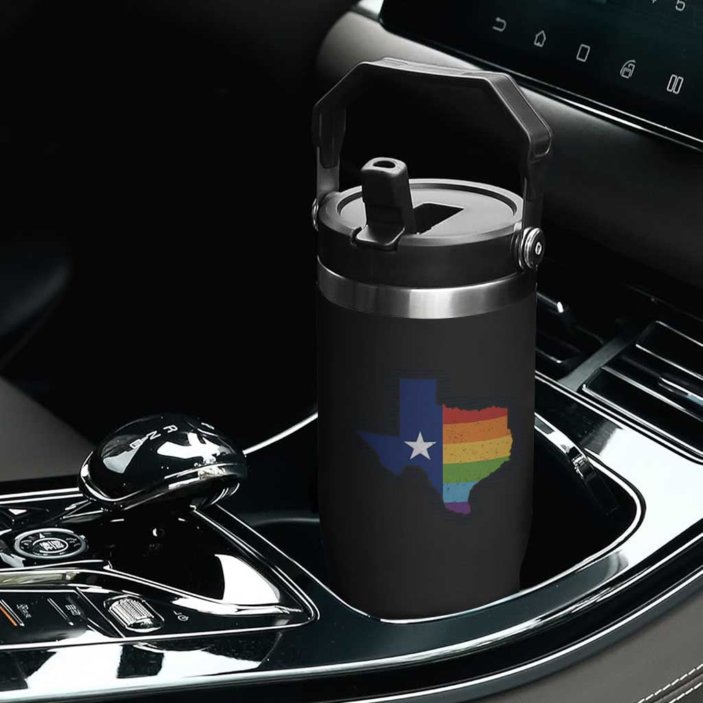 LGBTQ Texas State Flag Flip Straw Tumbler TS10 Print Your Wear