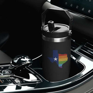 LGBTQ Texas State Flag Flip Straw Tumbler TS10 Print Your Wear