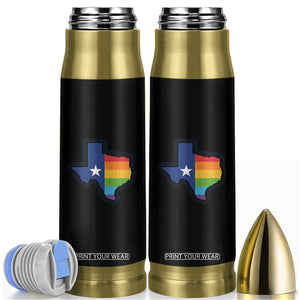 LGBTQ Texas State Flag Bullet Tumbler TS10 Black Print Your Wear