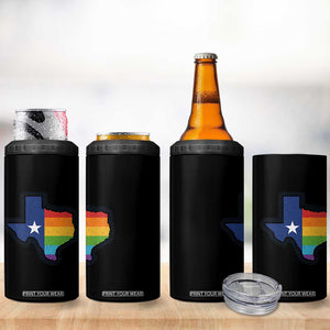 LGBTQ Texas State Flag 4 in 1 Can Cooler Tumbler TS10 Print Your Wear