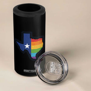 LGBTQ Texas State Flag 4 in 1 Can Cooler Tumbler TS10 Print Your Wear