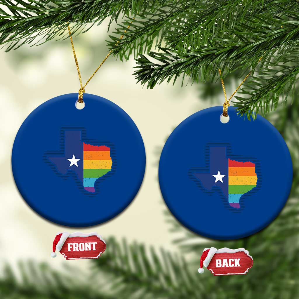 LGBTQ Texas State Flag Ceramic Ornament TS10 1pc Blue Print Your Wear