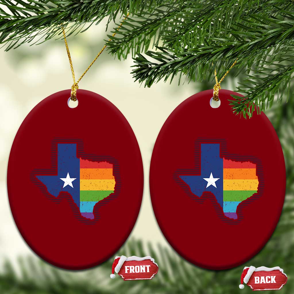 LGBTQ Texas State Flag Ceramic Ornament TS10 Print Your Wear