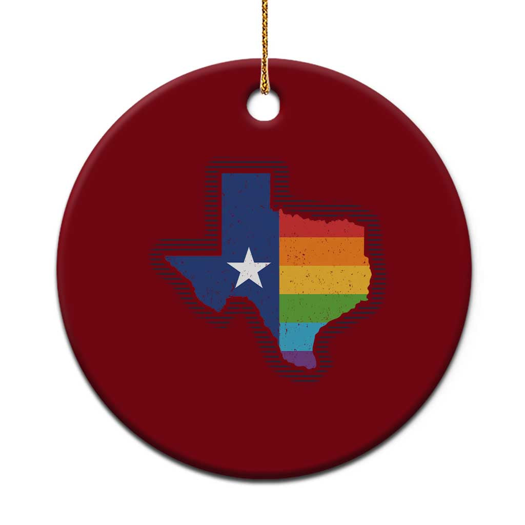 LGBTQ Texas State Flag Ceramic Ornament TS10 1pc Red Print Your Wear
