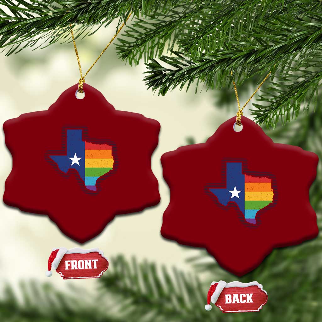 LGBTQ Texas State Flag Ceramic Ornament TS10 Print Your Wear