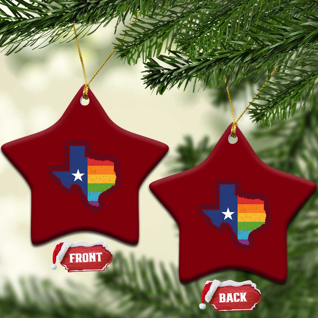 LGBTQ Texas State Flag Ceramic Ornament TS10 Print Your Wear