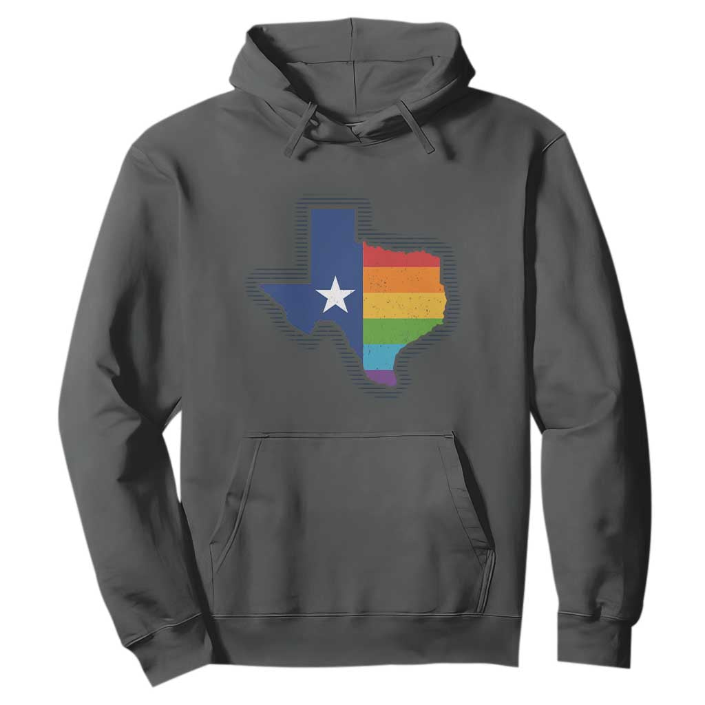 LGBTQ Texas State Flag Hoodie TS10 Dark Heather Print Your Wear