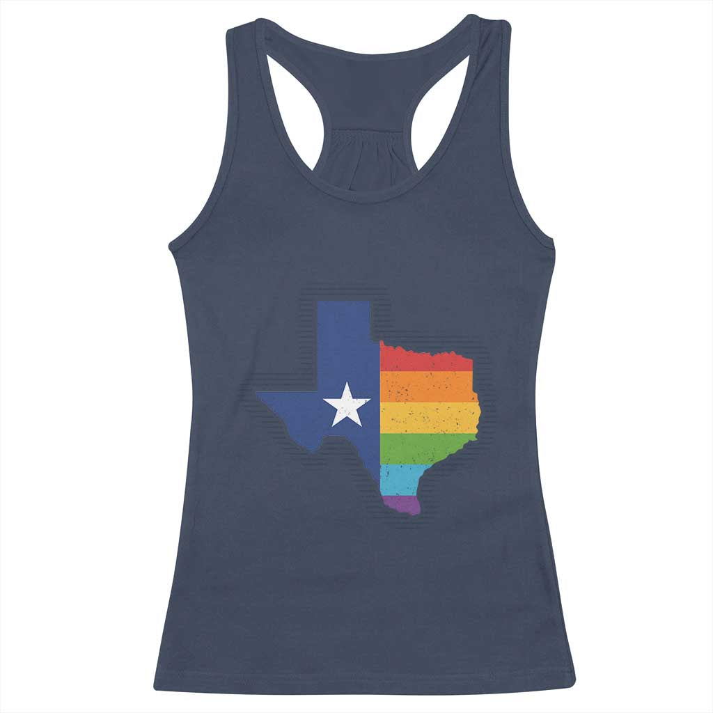 LGBTQ Texas State Flag Racerback Tank Top TS10 Navy Print Your Wear