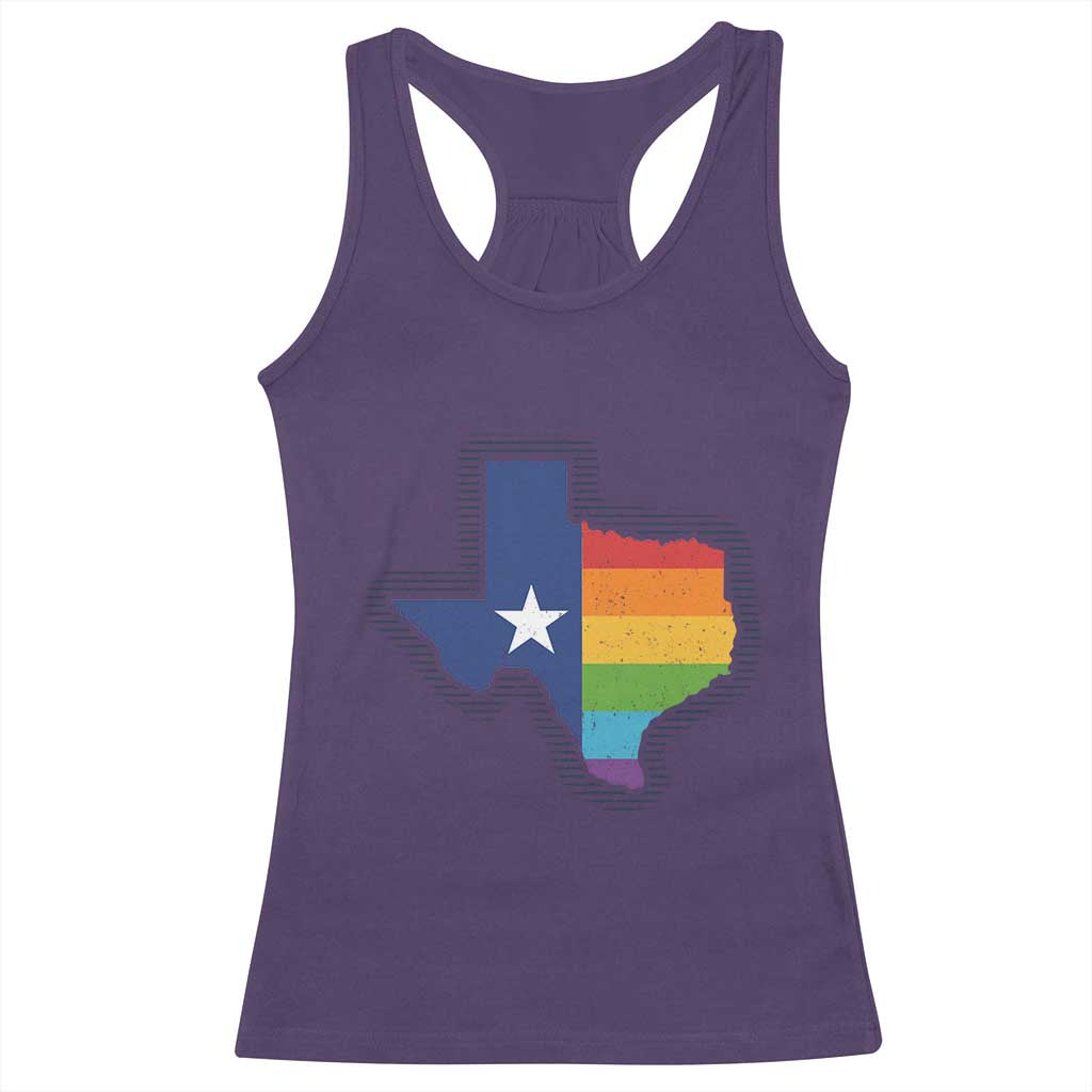 LGBTQ Texas State Flag Racerback Tank Top TS10 Purple Print Your Wear