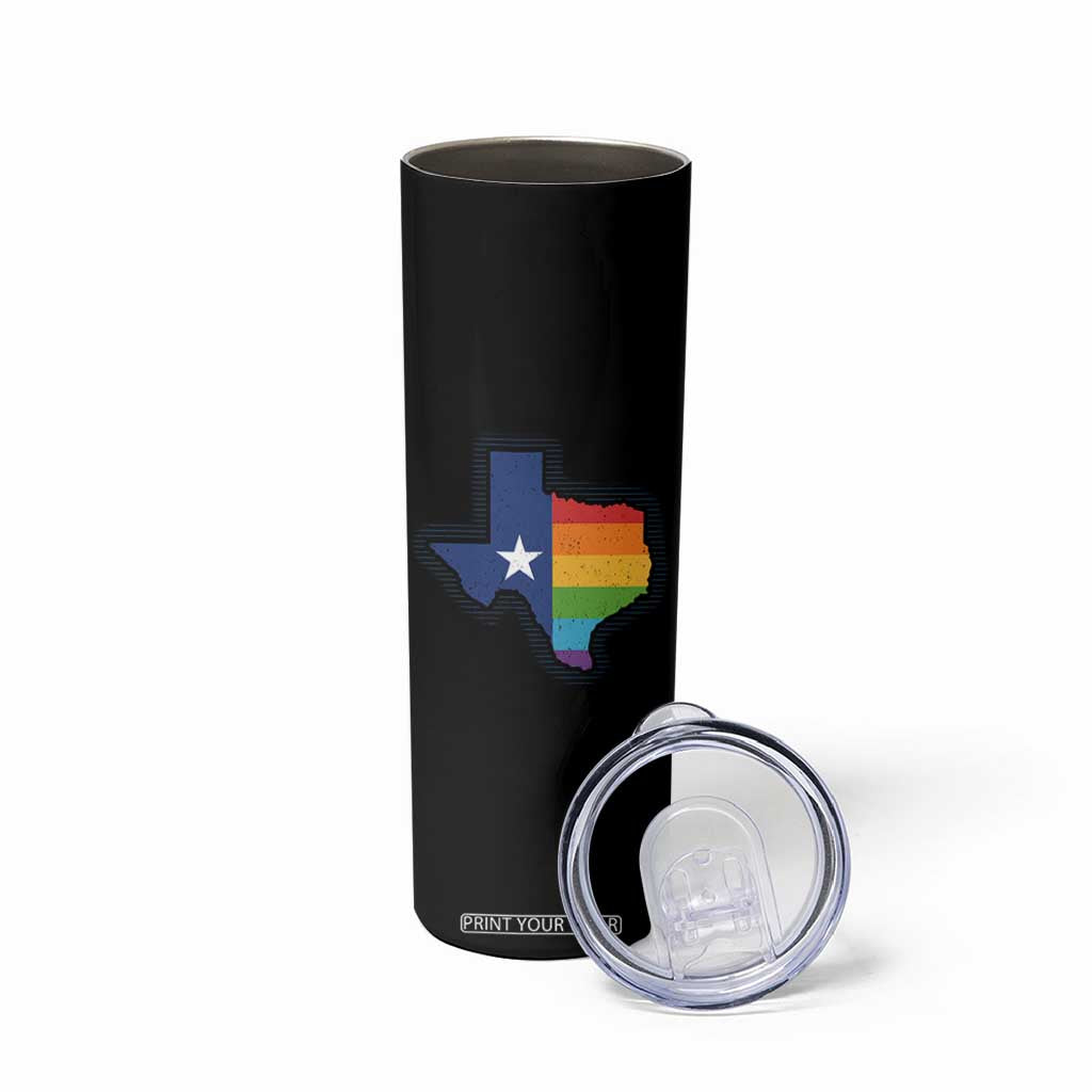 LGBTQ Texas State Flag Skinny Tumbler TS10 Print Your Wear