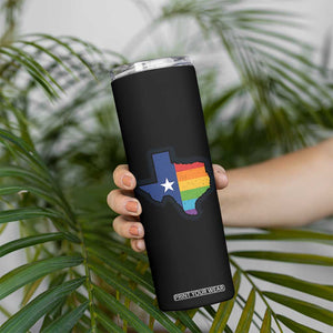 LGBTQ Texas State Flag Skinny Tumbler TS10 Print Your Wear