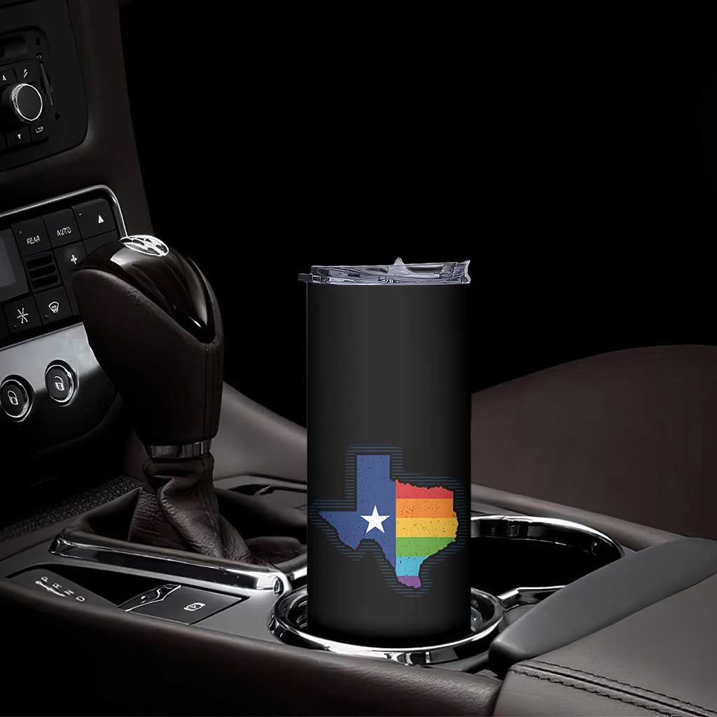 LGBTQ Texas State Flag Skinny Tumbler TS10 Print Your Wear