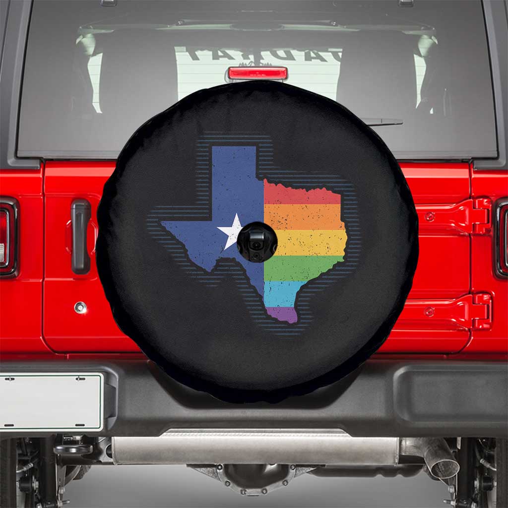 LGBTQ Texas State Flag Spare Tire Cover TS10 Black Print Your Wear