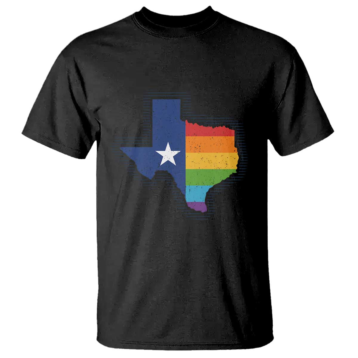 LGBTQ Texas State Flag T Shirt TS10 Black Print Your Wear