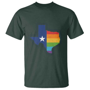 LGBTQ Texas State Flag T Shirt TS10 Dark Forest Green Print Your Wear