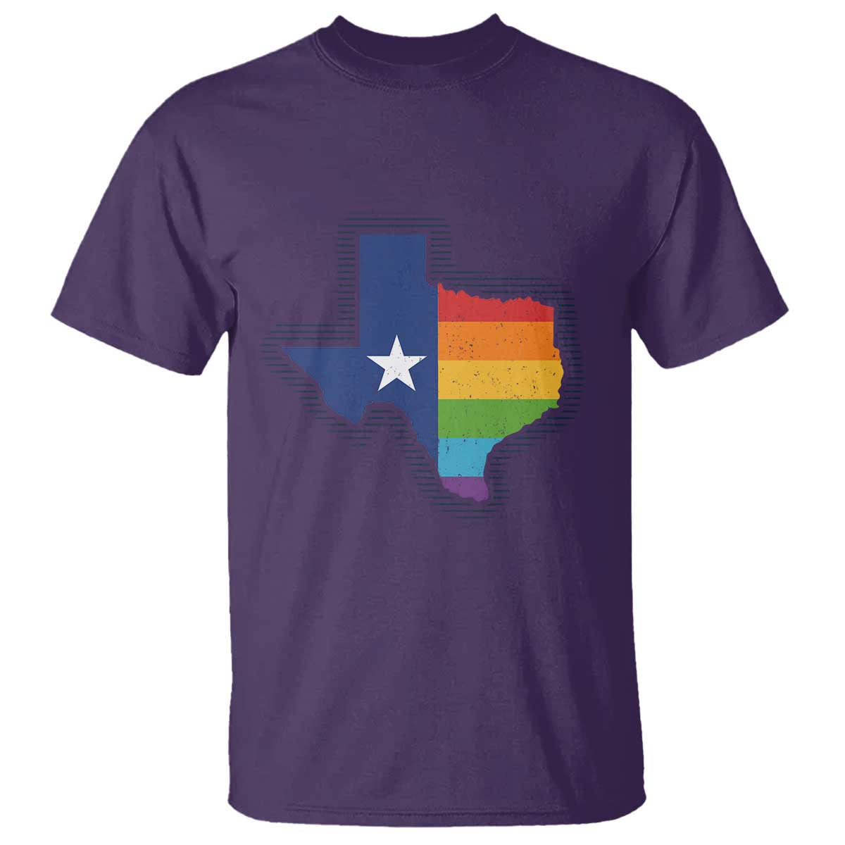 LGBTQ Texas State Flag T Shirt TS10 Purple Print Your Wear