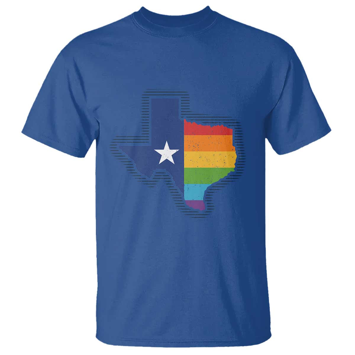 LGBTQ Texas State Flag T Shirt TS10 Royal Blue Print Your Wear
