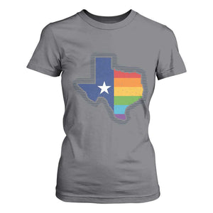 LGBTQ Texas State Flag T Shirt For Women TS10 Charcoal Print Your Wear