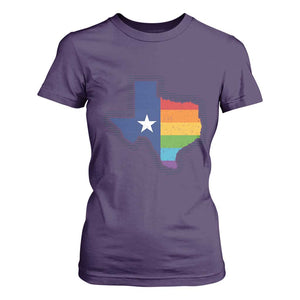 LGBTQ Texas State Flag T Shirt For Women TS10 Purple Print Your Wear