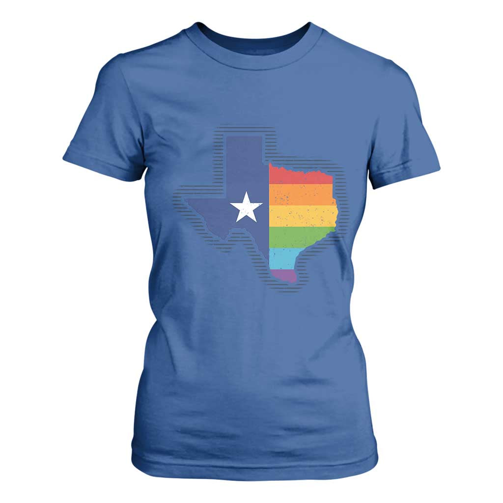 LGBTQ Texas State Flag T Shirt For Women TS10 Royal Blue Print Your Wear