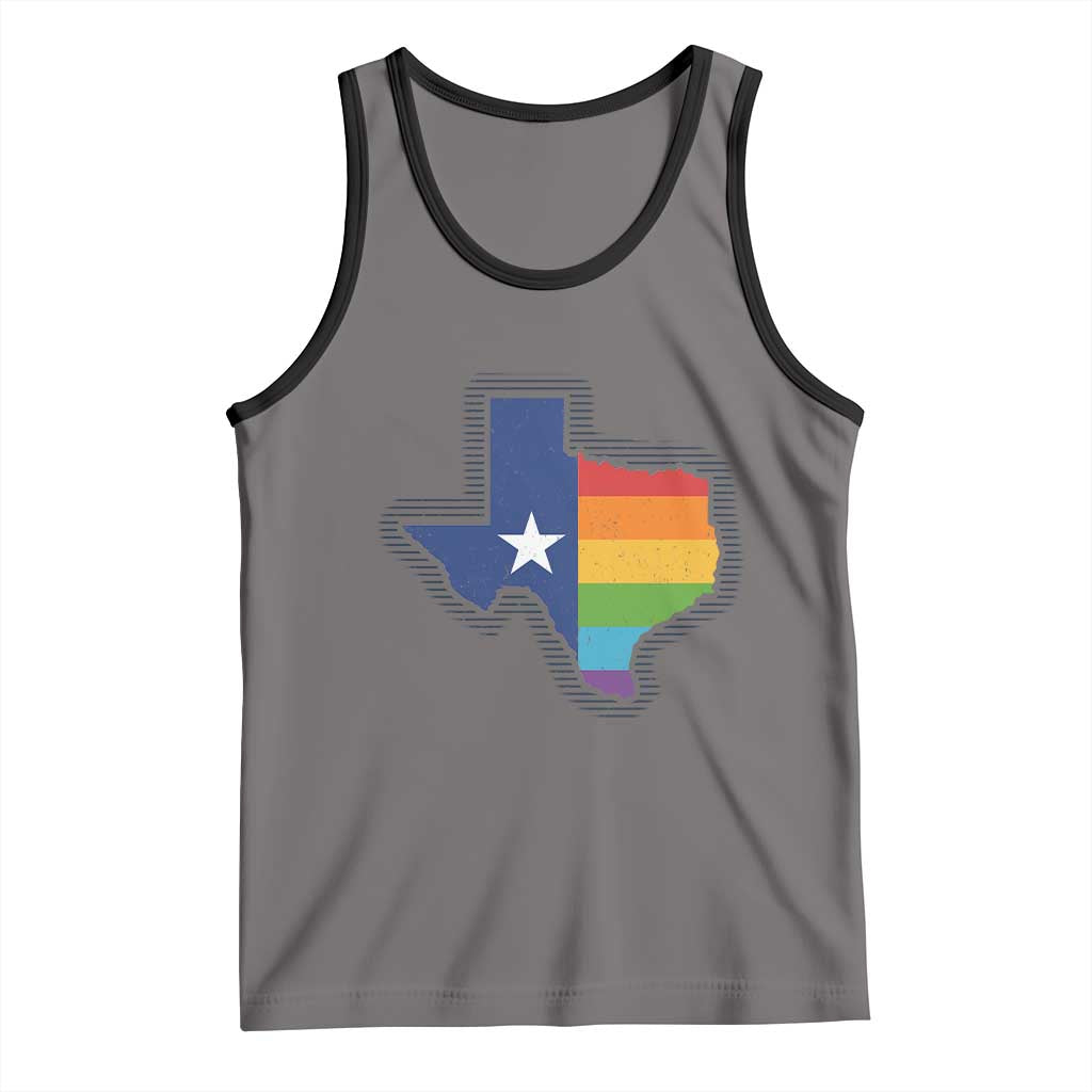 LGBTQ Texas State Flag Tank Top TS10 Deep Heather Black Print Your Wear