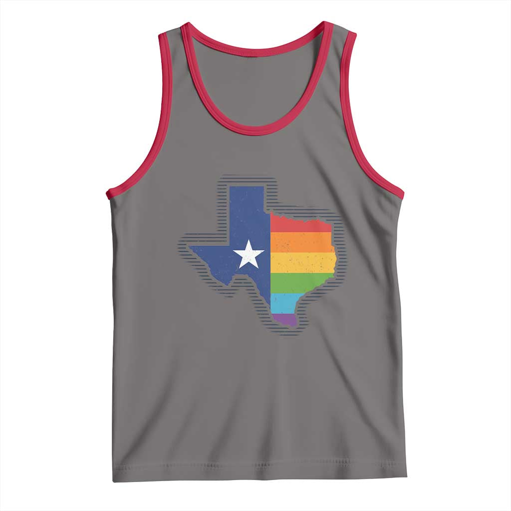 LGBTQ Texas State Flag Tank Top TS10 Deep Heather Red Print Your Wear