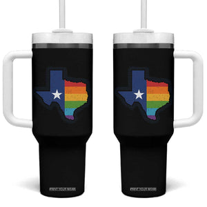 LGBTQ Texas State Flag Tumbler With Handle TS10 One Size: 40 oz Black Print Your Wear