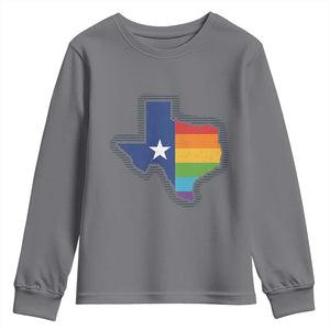 LGBTQ Texas State Flag Youth Sweatshirt TS10 Charcoal Print Your Wear