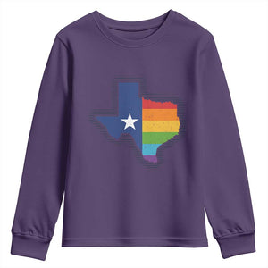 LGBTQ Texas State Flag Youth Sweatshirt TS10 Purple Print Your Wear