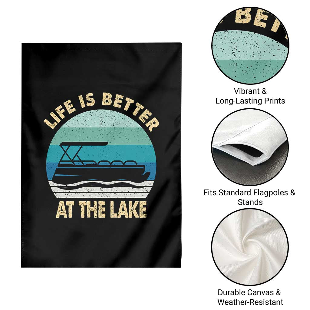 Funny Lake Life Garden Flag Vintage Life is Better at The Lake Pontoon Boat TS10 Print Your Wear