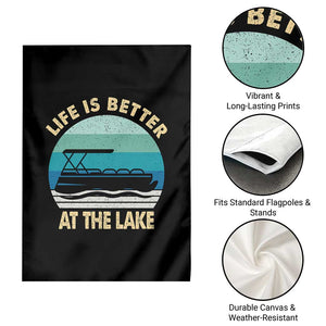 Funny Lake Life Garden Flag Vintage Life is Better at The Lake Pontoon Boat TS10 Print Your Wear