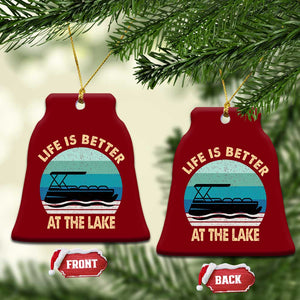 Funny Lake Life Ceramic Ornament Vintage Life is Better at The Lake Pontoon Boat TS10 Print Your Wear