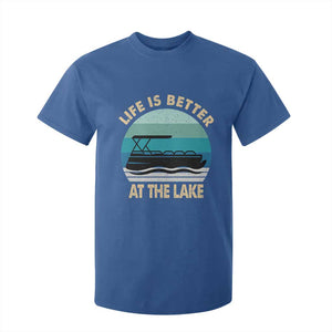Funny Lake Life T Shirt For Kid Vintage Life is Better at The Lake Pontoon Boat TS10 Royal Blue Print Your Wear