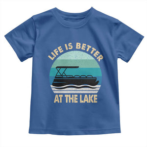 Funny Lake Life Toddler T Shirt Vintage Life is Better at The Lake Pontoon Boat TS10 Royal Blue Print Your Wear