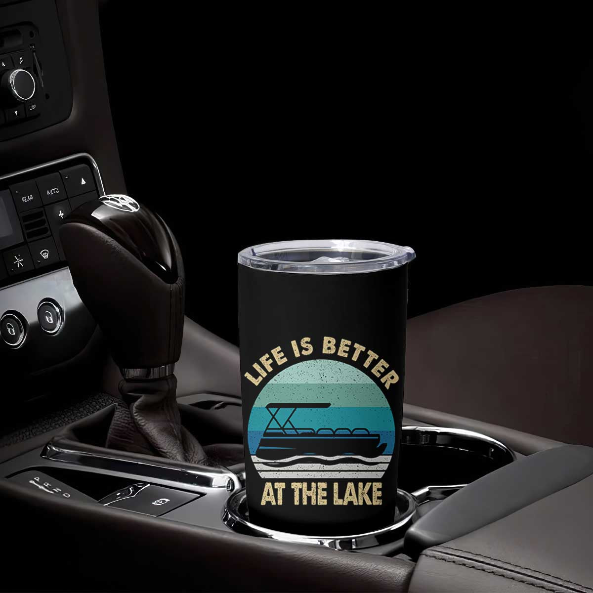 Funny Lake Life Tumbler Cup Vintage Life is Better at The Lake Pontoon Boat TS10 Print Your Wear