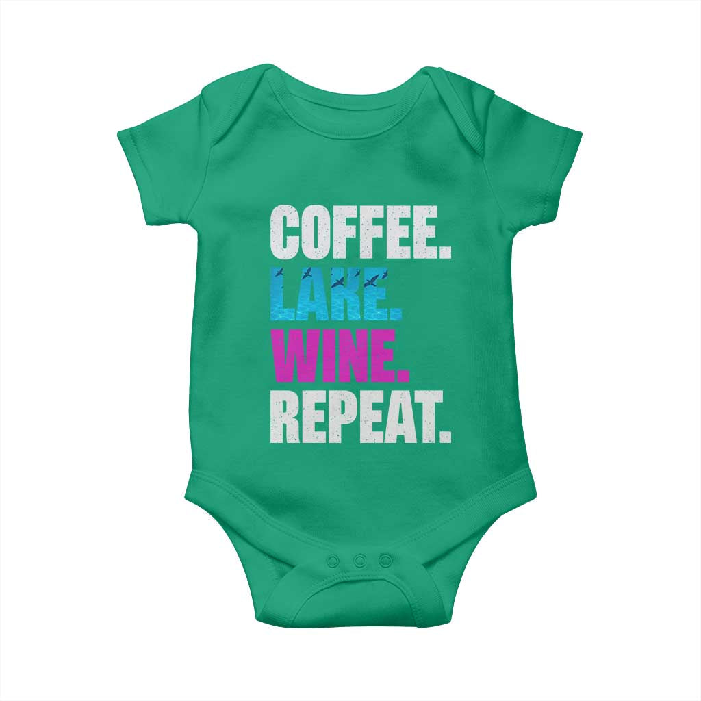 Funny Lake Life Baby Onesie Coffee Lake Wine Repeat TS10 Irish Green Print Your Wear