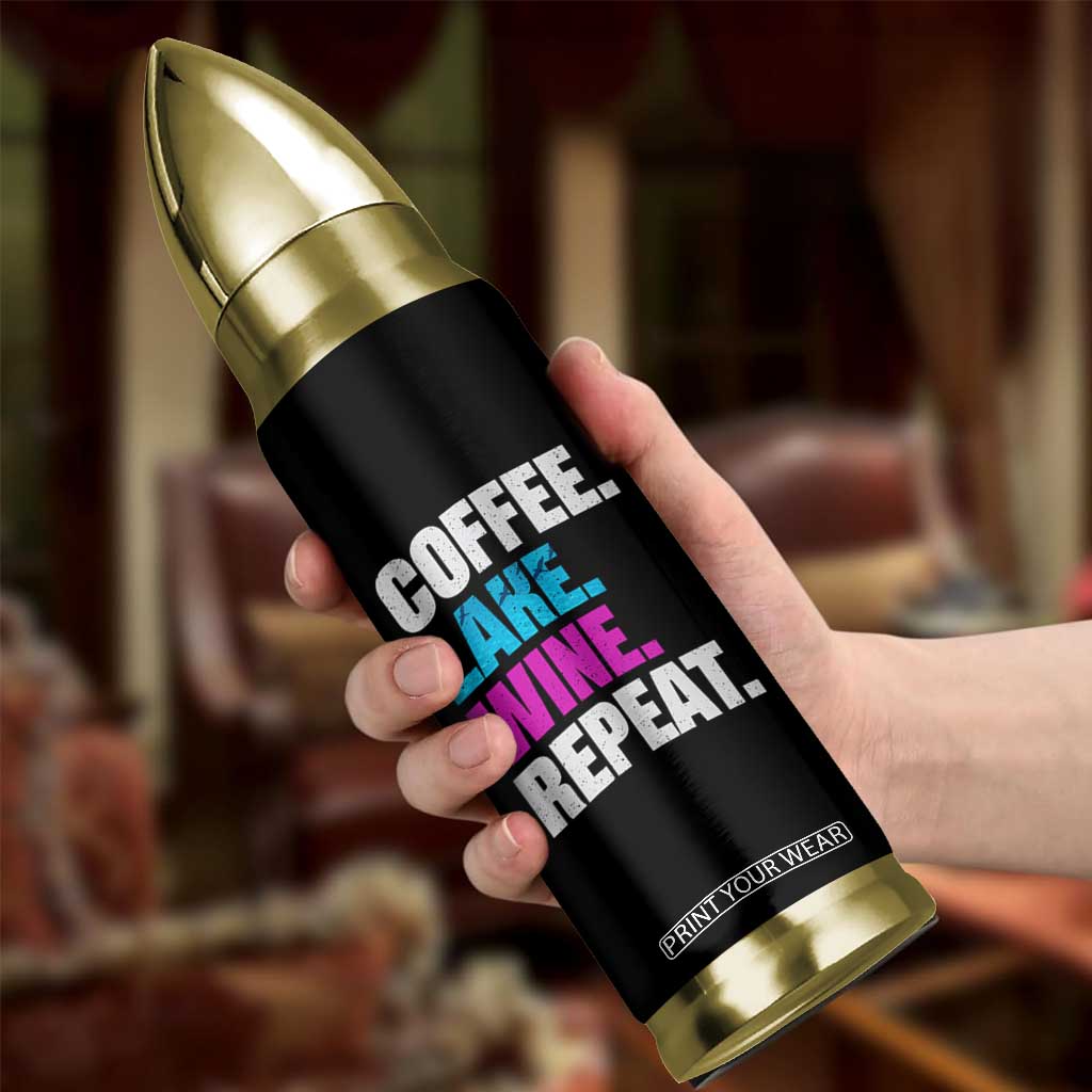 Funny Lake Life Bullet Tumbler Coffee Lake Wine Repeat TS10 Print Your Wear