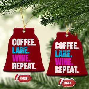 Funny Lake Life Ceramic Ornament Coffee Lake Wine Repeat TS10 Print Your Wear