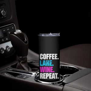 Funny Lake Life Skinny Tumbler Coffee Lake Wine Repeat TS10 Print Your Wear