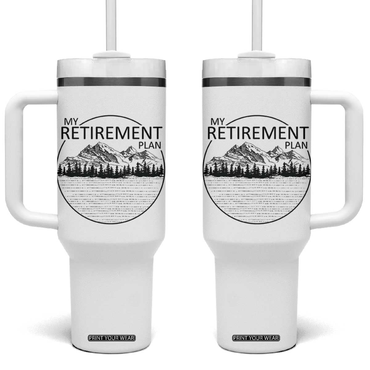 My Retirement Plan Lake Life Tumbler With Handle Retired To The Lake Cool Outdoor Camping TS10 One Size: 40 oz White Print Your Wear