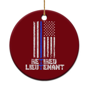 Retired Police Lieutenant Ceramic Ornament Retirement Thin Blue Line American Flags TS10 1pc Red Print Your Wear