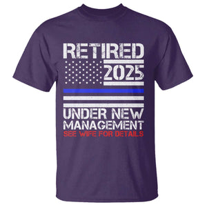 Police Retirement 2025 T Shirt Funny Retired Under New Management See Wife For Details TS10 Purple Print Your Wear