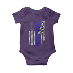 Proud Son of a Police Dad Baby Onesie Gun American Flag Family Support