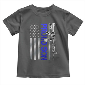 Proud Son of a Police Dad Toddler T Shirt Gun American Flag Family Support