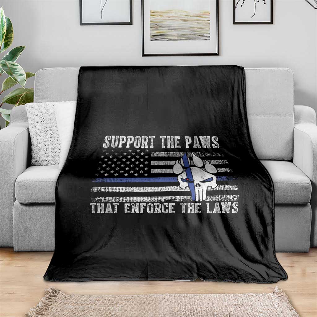Police K9 Throw Blanket Support The Paws That Enforce The Laws US Flag TS10 Print Your Wear