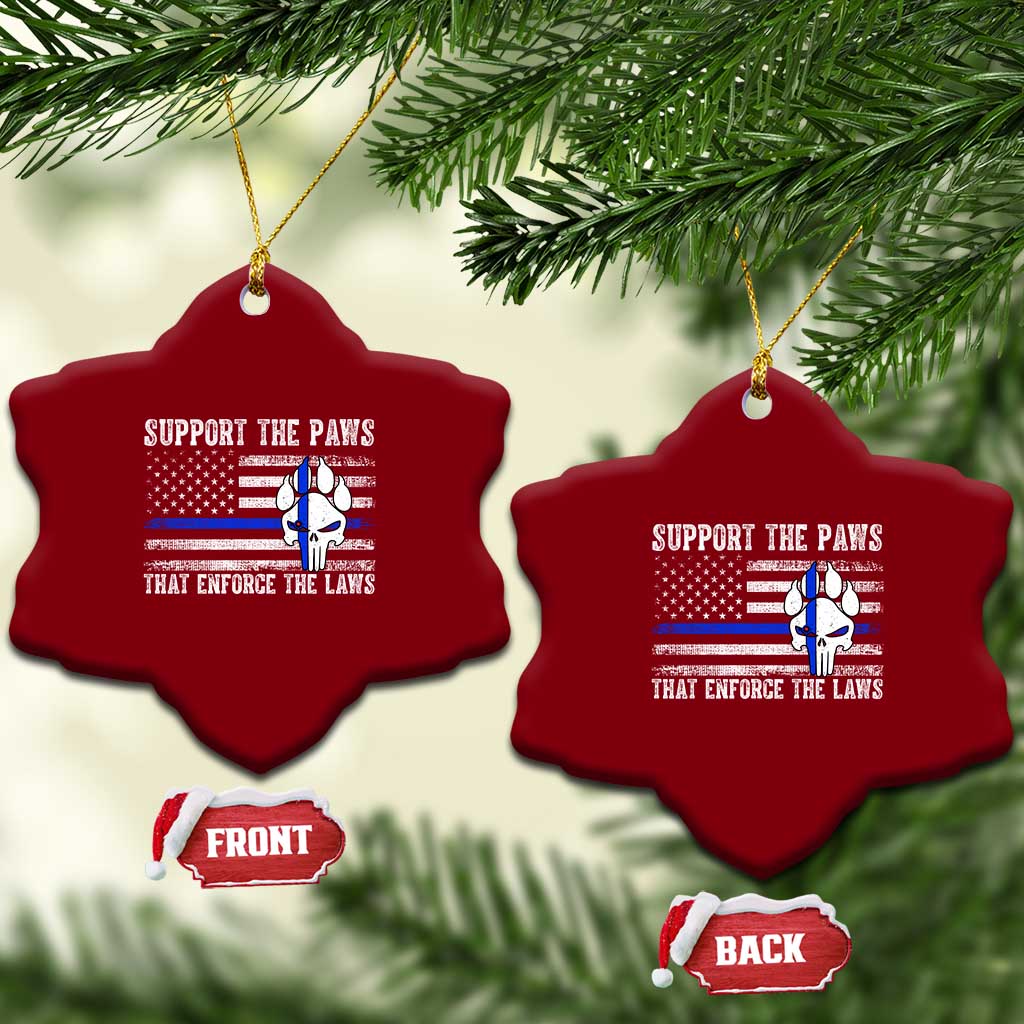 Police K9 Ceramic Ornament Support The Paws That Enforce The Laws US Flag TS10 Print Your Wear