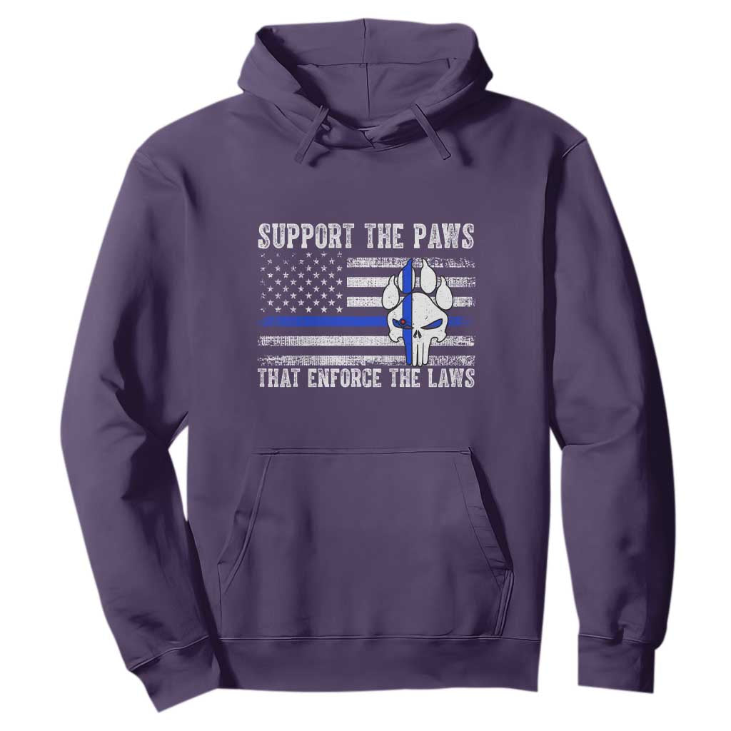 Police K9 Hoodie Support The Paws That Enforce The Laws US Flag TS10 Purple Print Your Wear