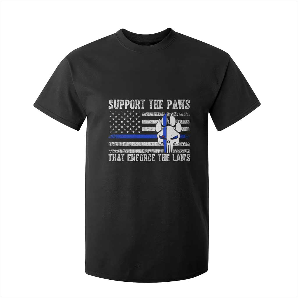Police K9 T Shirt For Kid Support The Paws That Enforce The Laws US Flag TS10 Black Print Your Wear
