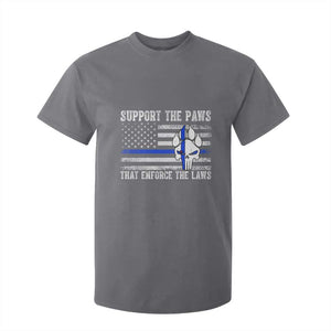 Police K9 T Shirt For Kid Support The Paws That Enforce The Laws US Flag TS10 Charcoal Print Your Wear