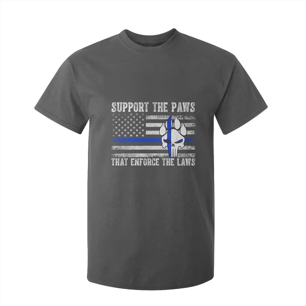 Police K9 T Shirt For Kid Support The Paws That Enforce The Laws US Flag TS10 Dark Heather Print Your Wear